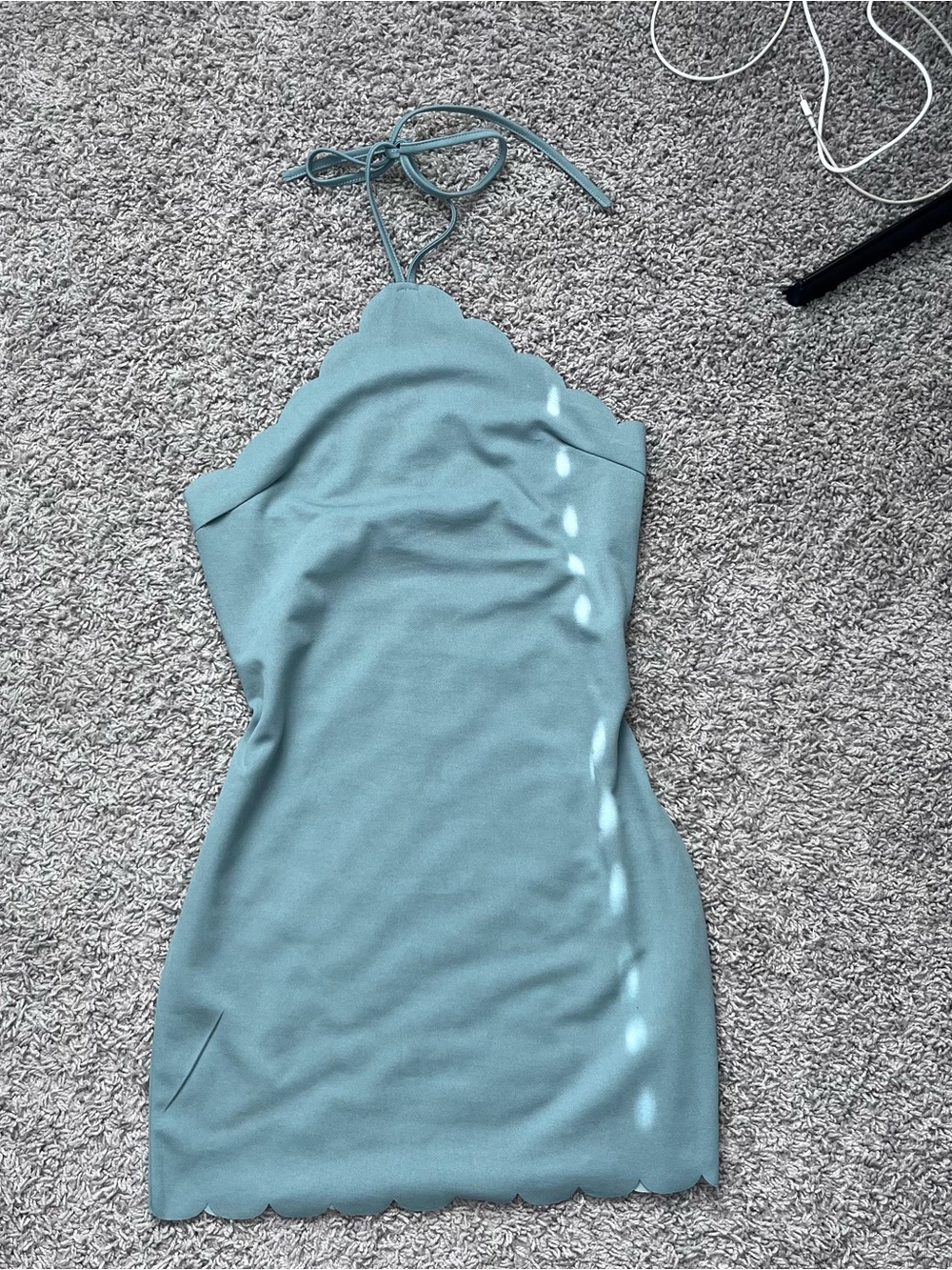 Scalloped Halter Mini Dress